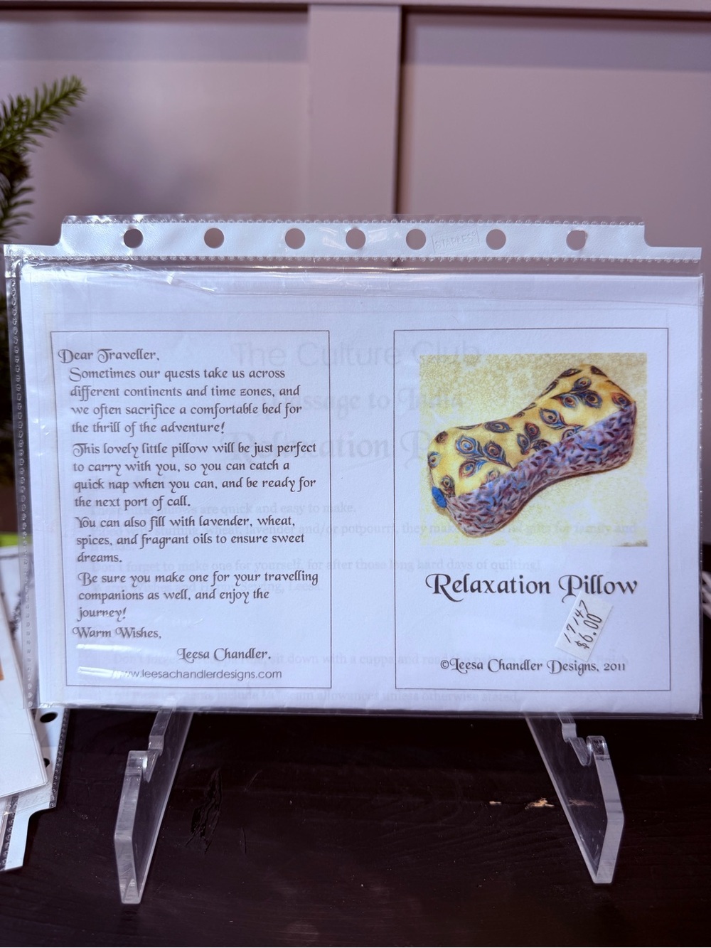 Relaxation Pillow Pattern by Leesa Chandler